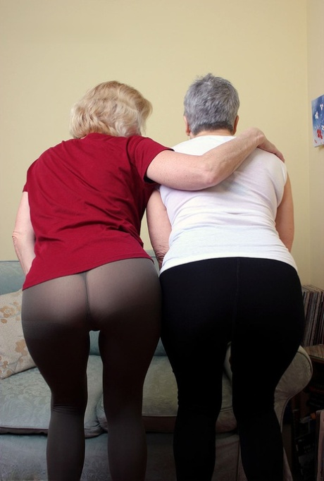 Old lesbians suck on each others boobs after modeling fully clothed 57872642