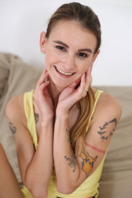 Adorable teen Adelle Unicorn dildos her trimmed pussy during a live cam show 38935250