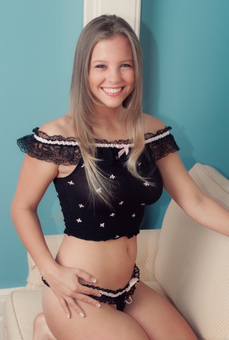 Beautiful girl Dawson Miller fondles her great tits while getting bare naked 67952142