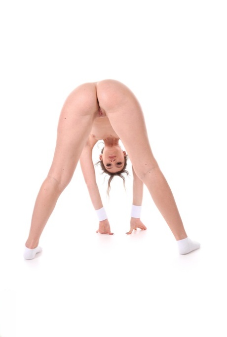 Gorgeous teen Candice Demellza gets naked in white socks before masturbating 42845813