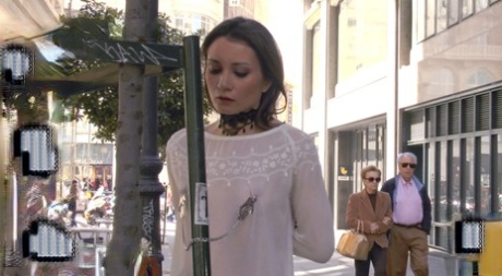 Submissive girl is humiliated in public before being forced to fuck 61760366