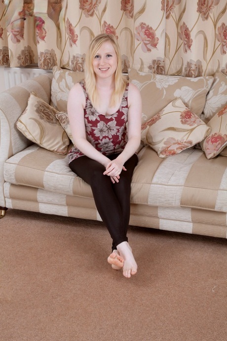 Pale teen Satine Spark takes off black leggings and white bra and panties 91911374