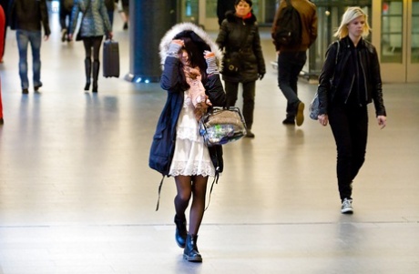 Mature woman Samantha Jane spreading her pussy in public spaces 14453932
